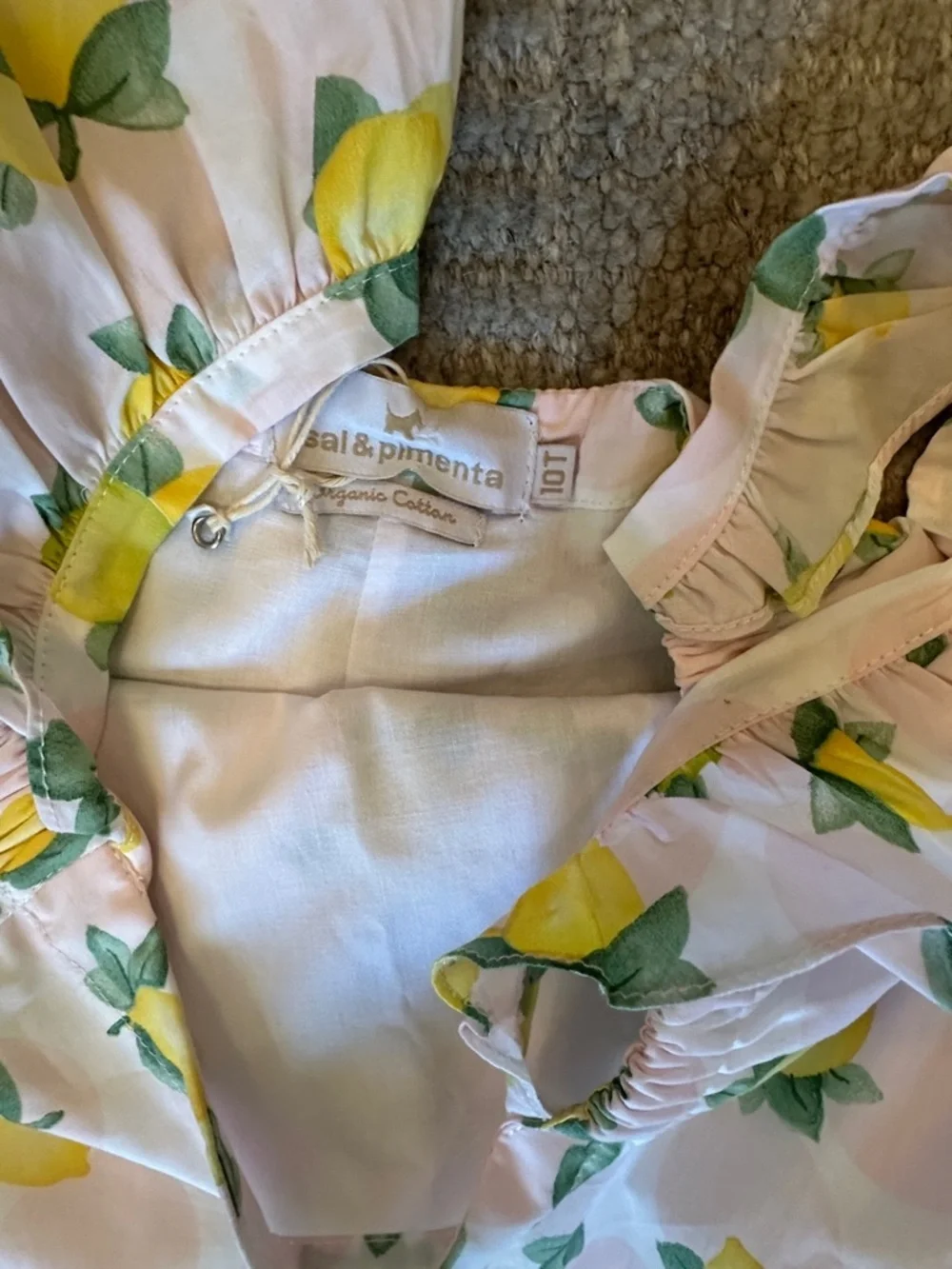 NWOT Sal & Pimenta Lemon Maxi Dress Girls 10